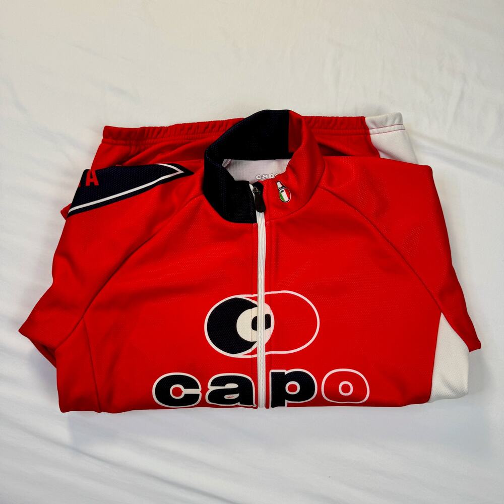 Capo Italia Cycling Jacket Red Men's Large GS Italy Road Bike Jersey Sportswear - Picture 14 of 16